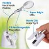 OttLite LED Clip & Freestanding Dual Magnifier Lamp - Adjustable Neck, Light for Crafting & Reading view 2