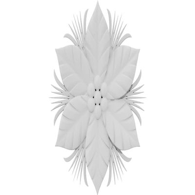 Ekena Millwork ROSC030X060PNXUF 3" W x 6" H x 1/2" P Medium Christmas Poinsettia Flower Rosette, White
