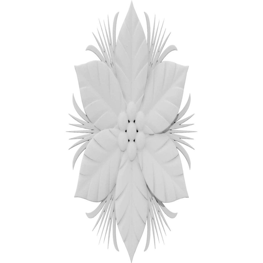 Ekena Millwork ROSC030X060PNXUF 3" W x 6" H x 1/2" P Medium Christmas Poinsettia Flower Rosette, White