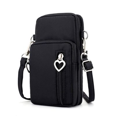 Zipper Crossbody Bag, Women Oxford 3-Layers Wristlet Shoulder Pouch Wallet Purse Armband Compatible for iPhone 17 16 15 14 13 12 11 Pro Max Samsung Galaxy S26 S25 FE Google Pixel 10 9 8 7 Pro