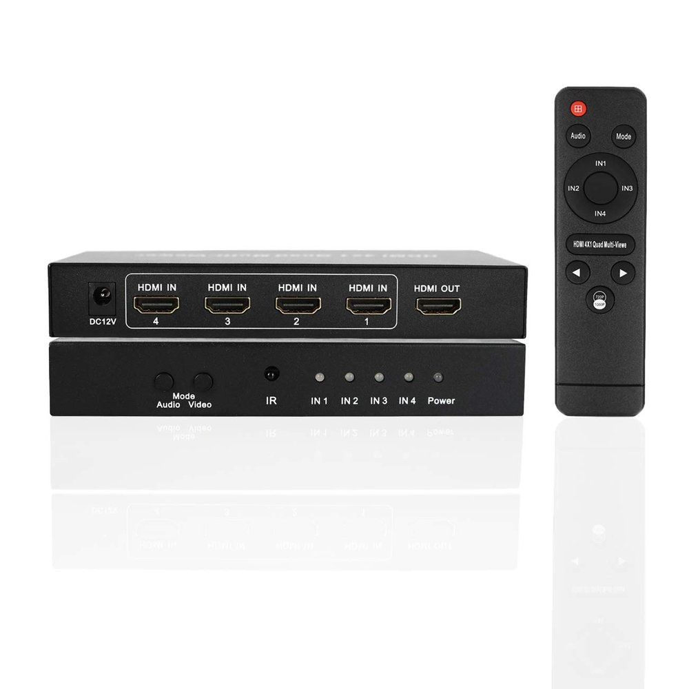 HONONJO 4X1 HDMI Multi-viewer HDMI Quad Screen Real Time Multiviewer with HDMI Seamless Switcher Function Full 1080P&3D