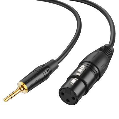 CableCreation 1/8 inch 3.5mm to XLR Cable,Balanced XLR Female to 3.5mm Male Jack Stereo Microphone, 3Pin X LR to TRS Mic Cord, Aux to X LR Compatible for iPod,Laptop,Recorder,Amplifier,Speaker,3FT