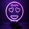 MIRROR MANIA Emoji Light Up Lamp Night Light Lamp LED Personalized Name Free Engraved Heart Emoji Table Lamp - It's Wow, Comes with Remote, 16 Color Options, Dimmer, Great Gift view 1