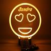 MIRROR MANIA Emoji Light Up Lamp Night Light Lamp LED Personalized Name Free Engraved Heart Emoji Table Lamp - It's Wow, Comes with Remote, 16 Color Options, Dimmer, Great Gift view 2