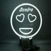 MIRROR MANIA Emoji Light Up Lamp Night Light Lamp LED Personalized Name Free Engraved Heart Emoji Table Lamp - It's Wow, Comes with Remote, 16 Color Options, Dimmer, Great Gift view 3