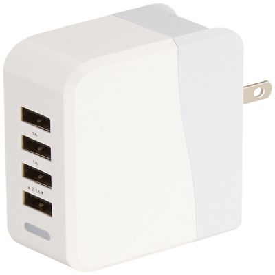 iFlash 20W / 4 A 4-Port USB Wall Charger with Folding Plug & Narrow Footprint Portable Travel Charger For iPhone 6 Plus / 6 5S 5C 5 4S 4, iPad Air 2 Mini 2/3, Samsung Galaxy S6 / S6 Edge / S5 S4 S3