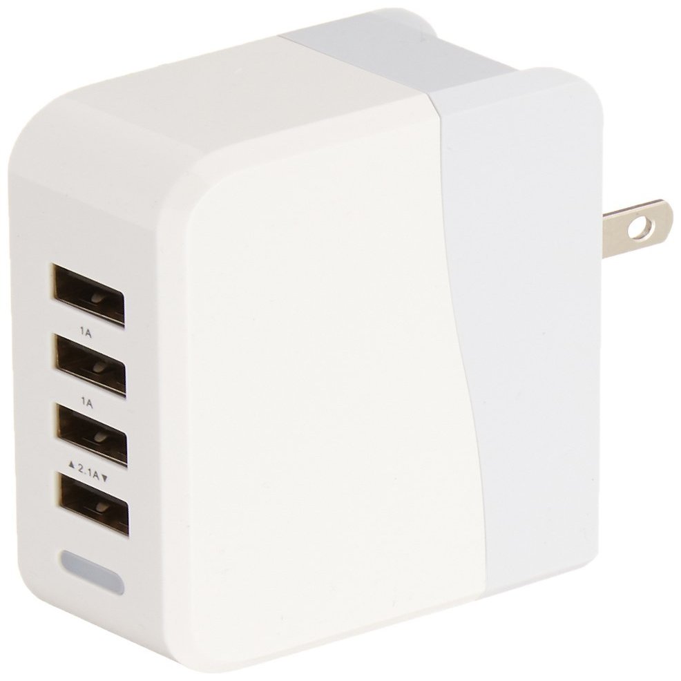 iFlash 20W / 4 A 4-Port USB Wall Charger with Folding Plug & Narrow Footprint Portable Travel Charger For iPhone 6 Plus / 6 5S 5C 5 4S 4, iPad Air 2 Mini 2/3, Samsung Galaxy S6 / S6 Edge / S5 S4 S3