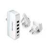 iFlash 20W / 4A Quad-Port USB Wall Charger/Portable Travel Charger - Simultaneous, Full-Speed Charging (International Version, White Color) view 2