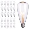 25-Pack Edison Replacement Light Bulbs,7-Watt E12 Candelabra Base ST40 Replacement Clear Glass Light Bulbs for Outdoor Patio ST40 String Lights, Warm White view 1
