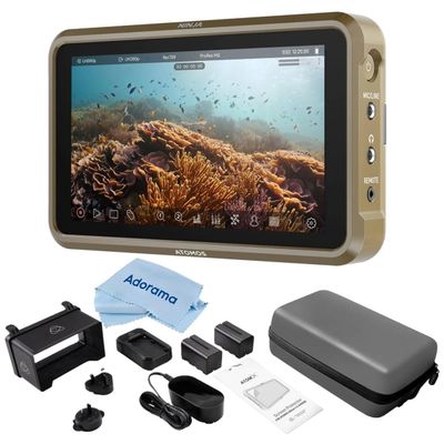 Atomos Ninja 5" Touchscreen Recording Monitor, 1980x1080, 4K HDMI Input - Bundle with Atomos Power Kit, Microfiber Cloth