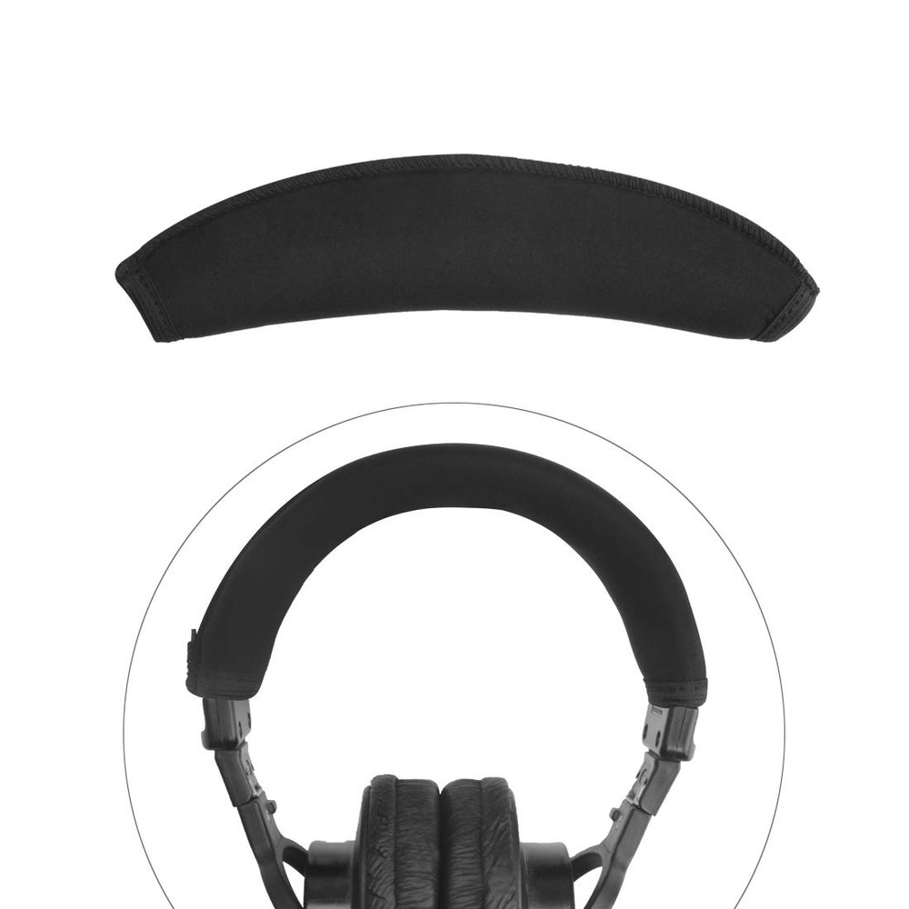 Linkidea Headband Protector Compatible with MDR-V6/ V600/ V900/ MV1/ Z600/ 7506/7509/C D900ST/ M1ST Headphones, Replacement Flex Fabric Cover, Easy DIY Installation (Black)