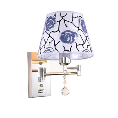 ZJZTD Wall Sconce with Switch Swing Arm Bedroom Bedside Study Metal and Cloth Shade Creative Wall Lamp (Color : 32cm25cm)