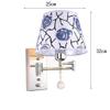 ZJZTD Wall Sconce with Switch Swing Arm Bedroom Bedside Study Metal and Cloth Shade Creative Wall Lamp (Color : 32cm25cm) view 2