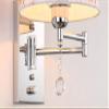 ZJZTD Wall Sconce with Switch Swing Arm Bedroom Bedside Study Metal and Cloth Shade Creative Wall Lamp (Color : 32cm25cm) view 4