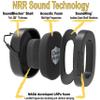 Safety Ear Muffs - Comfortable Ear Protection that Works to Save your Hearing - 31.5 SNR Noise Reduction for Shooting, Hunting, Mowing, and NASCAR view 3