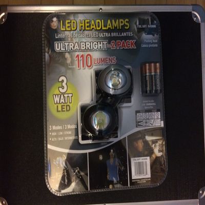 Ultra Bright LED Headlamps 2 Pack with Batteries