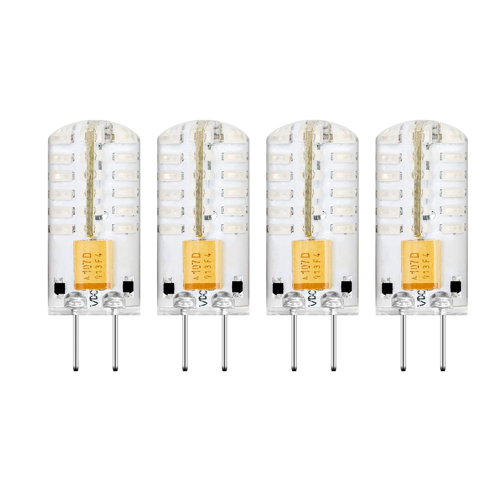 TZHILAN Red G4 Led Light Bulb 12V AC/DC 2W 483014 SMD 20W Halogen Bulb Equivalent, Capsule Spotlight Lamps for RGB Landscape Holiday Decorations, 4-Pack