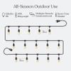 Brightech Ambience Pro Incandescent Outdoor String Lights - Commercial Grade Waterproof Patio Lights with 48 Ft Dimmable Edison Bulbs, Porch String Lights for Patio, Backyard - 15 Bulbs 11W view 3