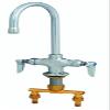 T&S Brass B-0300-CR Double Pantry Faucet, Single Hole Base, 4-Inch Spreader, Rigid Gooseneck, Stream Regulator view 1