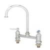 T&S Brass B-0321-CC-CR 8-Inch C/C Deck Mount Faucet, Swivel Gooseneck, Lever Handles, 00CC Inlets and Ceramas view 1