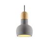 Mini Pendant Light Natural Wood with Gray Concrete Shade Vintage Modern Industrial Farmhouse Lighting Fixture view 1