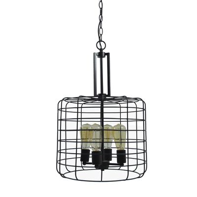 Design House 587337 Ajax Industrial Modern 4-Light Indoor Chandelier Metal Wire Cage for Entryway Dining Room Foyer, Coffee Bronze