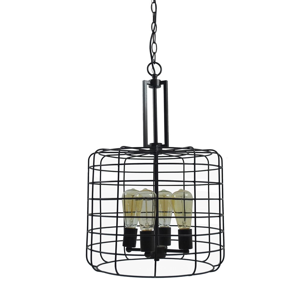 Design House 587337 Ajax Industrial Modern 4-Light Indoor Chandelier Metal Wire Cage for Entryway Dining Room Foyer, Coffee Bronze