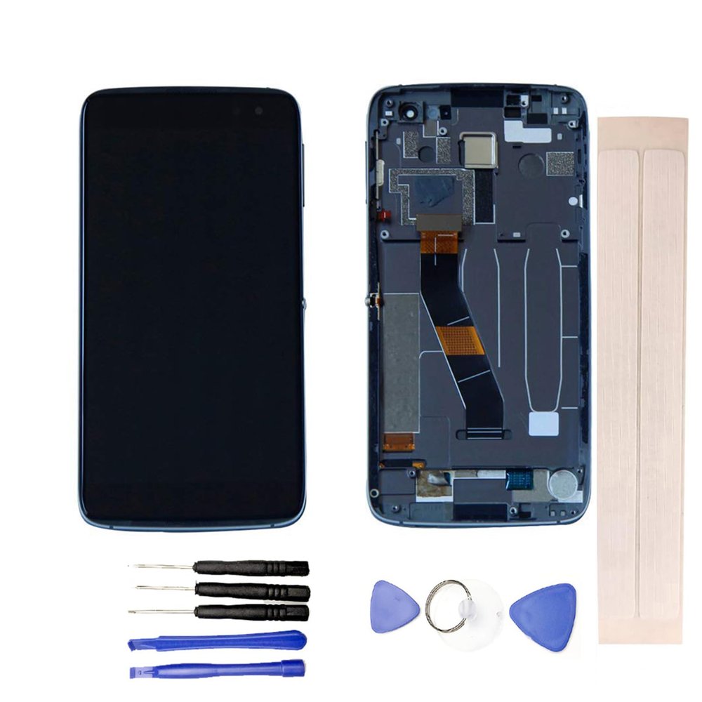 JayTong LCD Display & Replacement Touch Screen Digitizer Assembly with Free Tools for Black-Berry Dtek60 Black with Frame