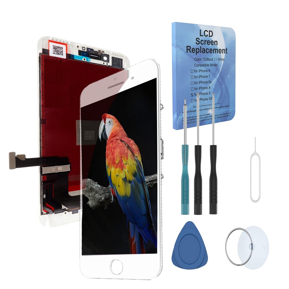 ZTR Fits iPhone 8 Plus 5.5 inch LCD Glass Digitizer Screen Display Replacement Assembly Full Complete Frame Set with Repair Tools (White)