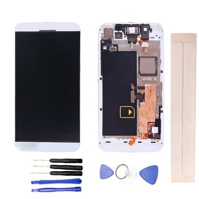 JayTong LCD Display & Replacement Touch Screen Digitizer Assembly with Free Tools for Black-Berry Z10 with Frame 4G Version White