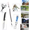 BB Hapeayou Fishing Lanyard (7Pcs) Safety Retractable Coiled Tether with Carabiner and Split Ring for Pliers, Boating, Tools(Black) view 4