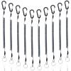 BB Hapeayou Fishing Lanyard (10Pcs) Retractable Safety Coiled Tether with Carabiner and Split Ring for Pliers, Boating, Tools(Black) view 1