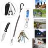 BB Hapeayou Fishing Lanyard (10Pcs) Retractable Safety Coiled Tether with Carabiner and Split Ring for Pliers, Boating, Tools(Black) view 4