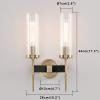 Permo Vintage Bronze Double Sconce Antique 2-Lights Wall Sconces with Dual 2.8" Cylindrical Clear Glass Shade view 2