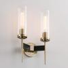 Permo Vintage Bronze Double Sconce Antique 2-Lights Wall Sconces with Dual 2.8" Cylindrical Clear Glass Shade view 4