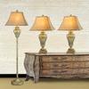 Fangio Lighting 5064 Silver Metal and Glass Lamp Set, Silver, 3-Piece view 2