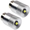 HQRP 2-Pack Ultra Bright 300Lm High Power 3W LED Upgrade Bulb Compatible with MagLight 2D 3D 2C 3C Halogen Xenon Flashlight D30113730000 LWSA201 LMSA201 2-Cell 3-Cell 2-D 3-D 2-C 3-C Torch view 1
