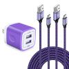 USB Wall Charger Block Phone Power Adapter Charging Brick Plug with 2Pack 6Ft Type C Charger Cable for Samsung Galaxy S24 S23 FE S22 S21 S20 A15 Z Fold 6,iPhone 15,Moto Razr 2024,Google Pixel 9 Pro XL view 1