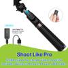 Pokanic Selfie Stick Tripod with Wireless Remote Controller Pouch Extendable Adjustable Stand Mount Light-Weight V-Log Compatible with All Apple iPhone, Samsung Galaxy (Black) view 2