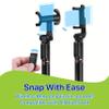Pokanic Selfie Stick Tripod with Wireless Remote Controller Pouch Extendable Adjustable Stand Mount Light-Weight V-Log Compatible with All Apple iPhone, Samsung Galaxy (Black) view 3