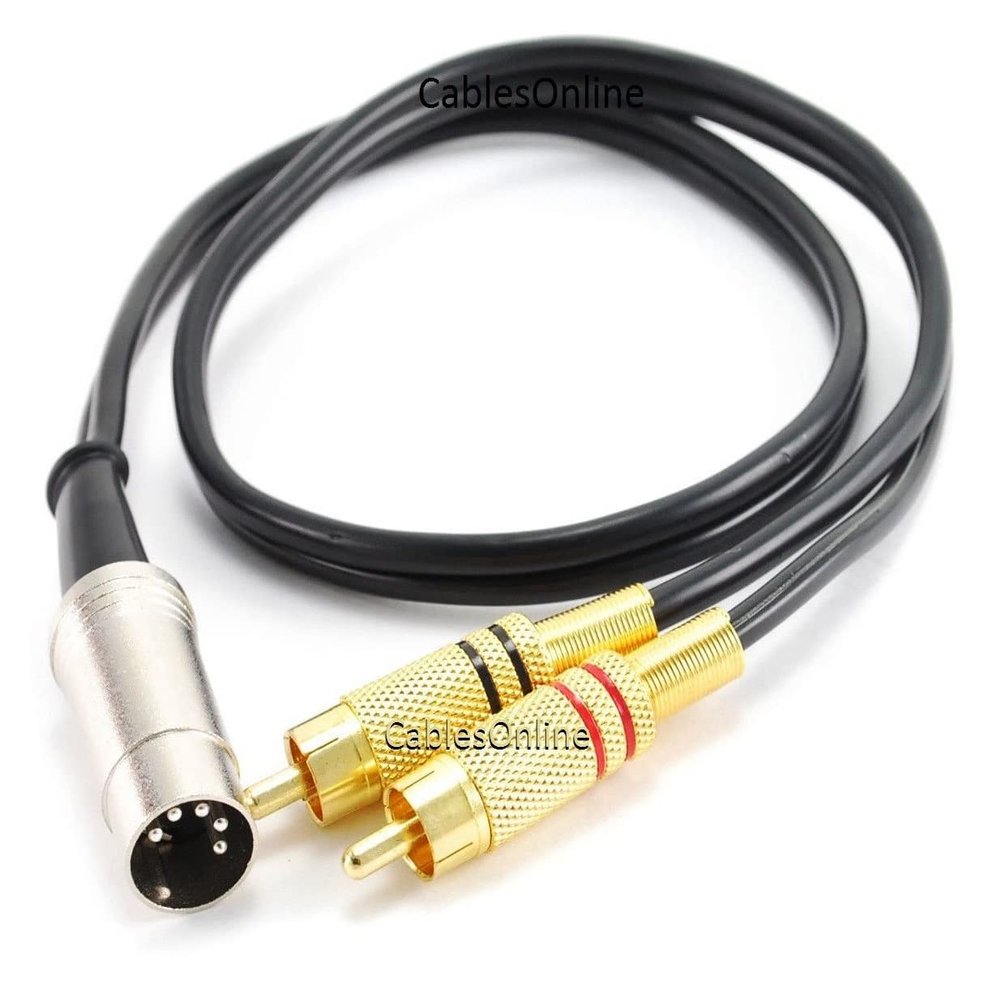CablesOnline 2ft 5-Pin Din Male to 2-RCA Male Professional Grade Audio Cable for Bang & Olufsen, Naim, Quad...Stereo Systems (BO-202K)