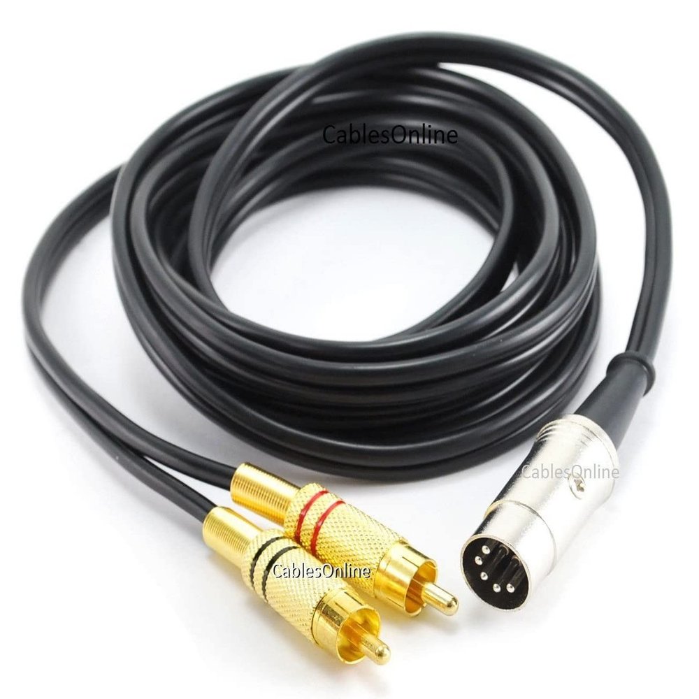 CablesOnline 9ft 5-Pin Din Male to 2-RCA Male Professional Grade Audio Cable for Bang & Olufsen, Naim, Quad...Stereo Systems (BO-209K)