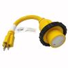 Parkworld 691968 Shore Power Adapter Cord Household 15A Male 5-15P to L5-30R RV/Camper/Marine 30A Female with Locking Ring (1FT) view 1