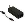 Mean Well GSM60A48-P1J Desktop AC Adapters 60W 48V 1.25A Medical PS, DC P1J Barrel Plug, 2.1mm I.D. x 5.5mm O.D. x 11mm C+ Female, 3 Pole AC Inlet IEC320-C14, Input: 80~264VAC. view 1