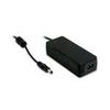 Mean Well GSM60B24-P1J Desktop AC Adapter 60W 24V 2.5A, Medical PS, DC P1J Barrel Plug, 2.1mm I.D. x 5.5mm O.D. x 11mm Center Positive Female, AC 2 Pole IEC320-C8 Inlet, Input: 80~264VAC. view 1