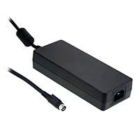 Mean Well GST160A12-R7B Desktop AC Adapter 138W 12V 11.5A, DC R7B DIN 4 pin Plug with Lock, 3 Pole AC Inlet IEC320-C14, Input: 85~264VAC, Level VI