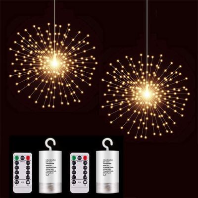 PXBNIUYA 2 Pack Starburst Sphere Lights,200 LLED Firework Lights Timer