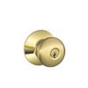 Schlage F51A PLY 505 605 Plymouth Knob Keyed Entry Lock, Bright Brass view 1