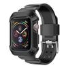 NatoGears Rugged Protective Case & Strap Band Compatible with Apple Watch Series 4-2018 44mm with Metal Buckle Clasp - Sport Edition (Black/Black) view 1