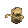 SCHLAGE F51A FLA 609 CAM Flair Lever with Camelot Trim Keyed Entry Lock, Antique Brass view 1